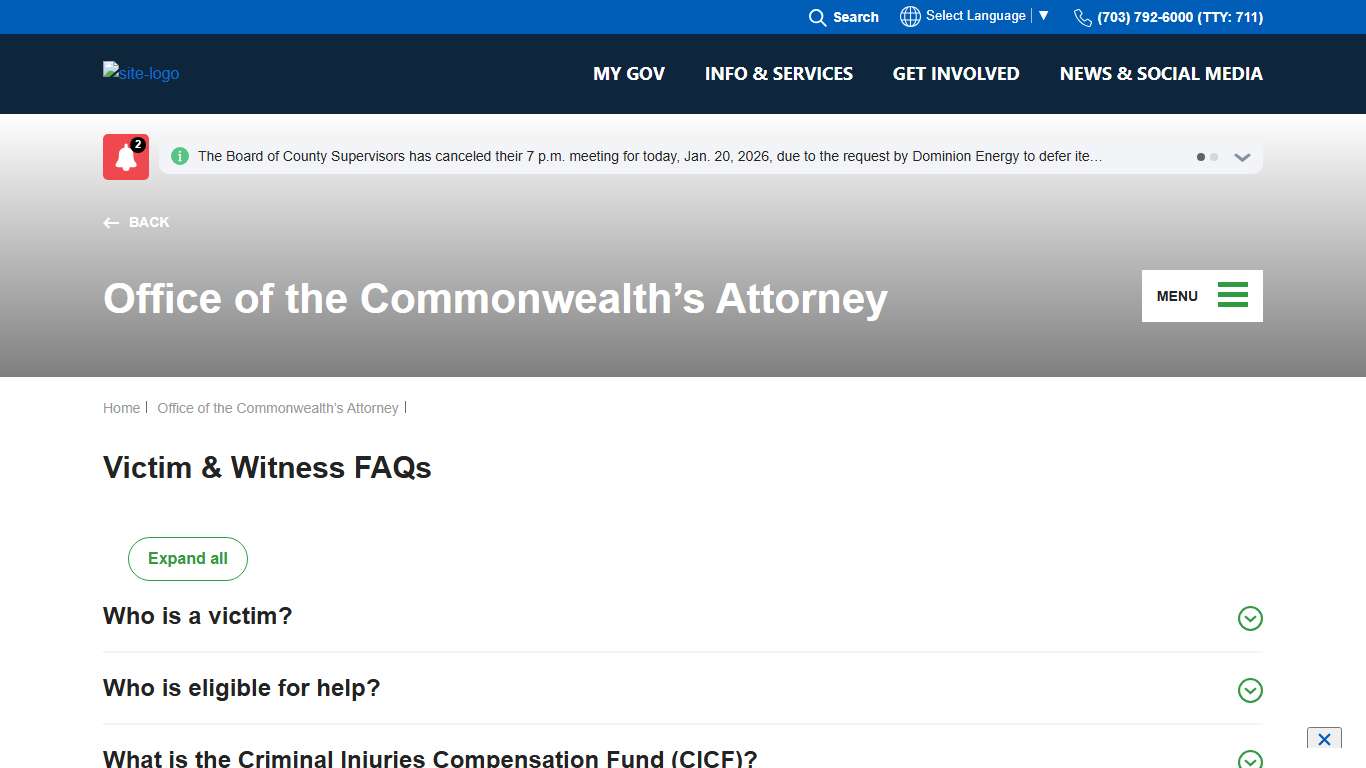 Victim & Witness FAQs